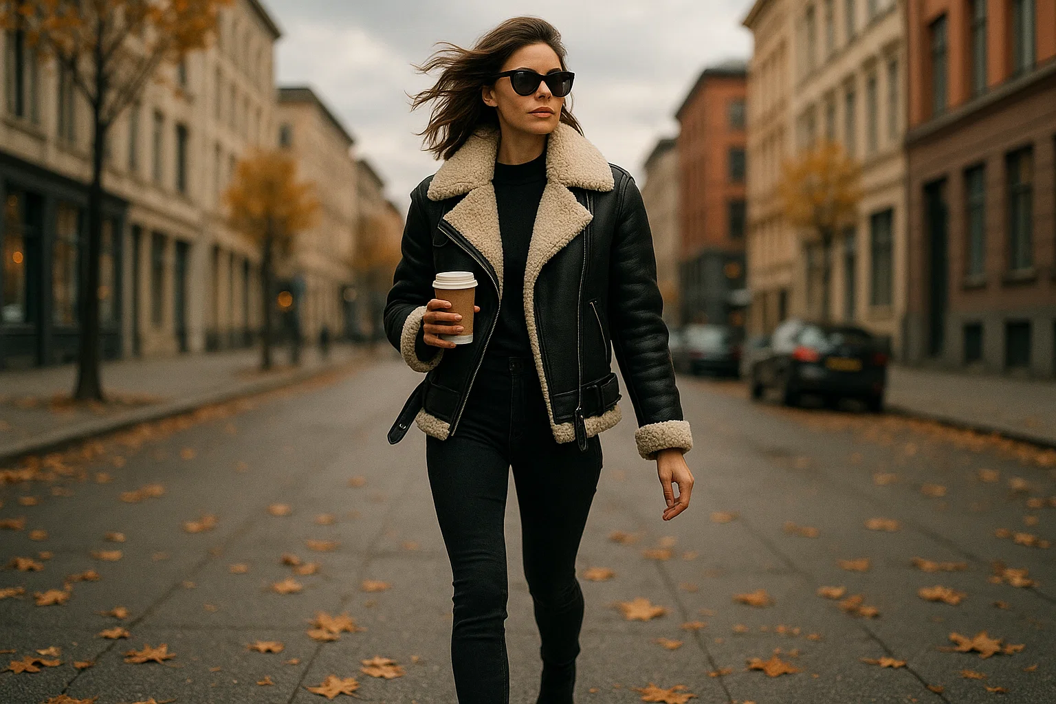ladies black aviator jacket