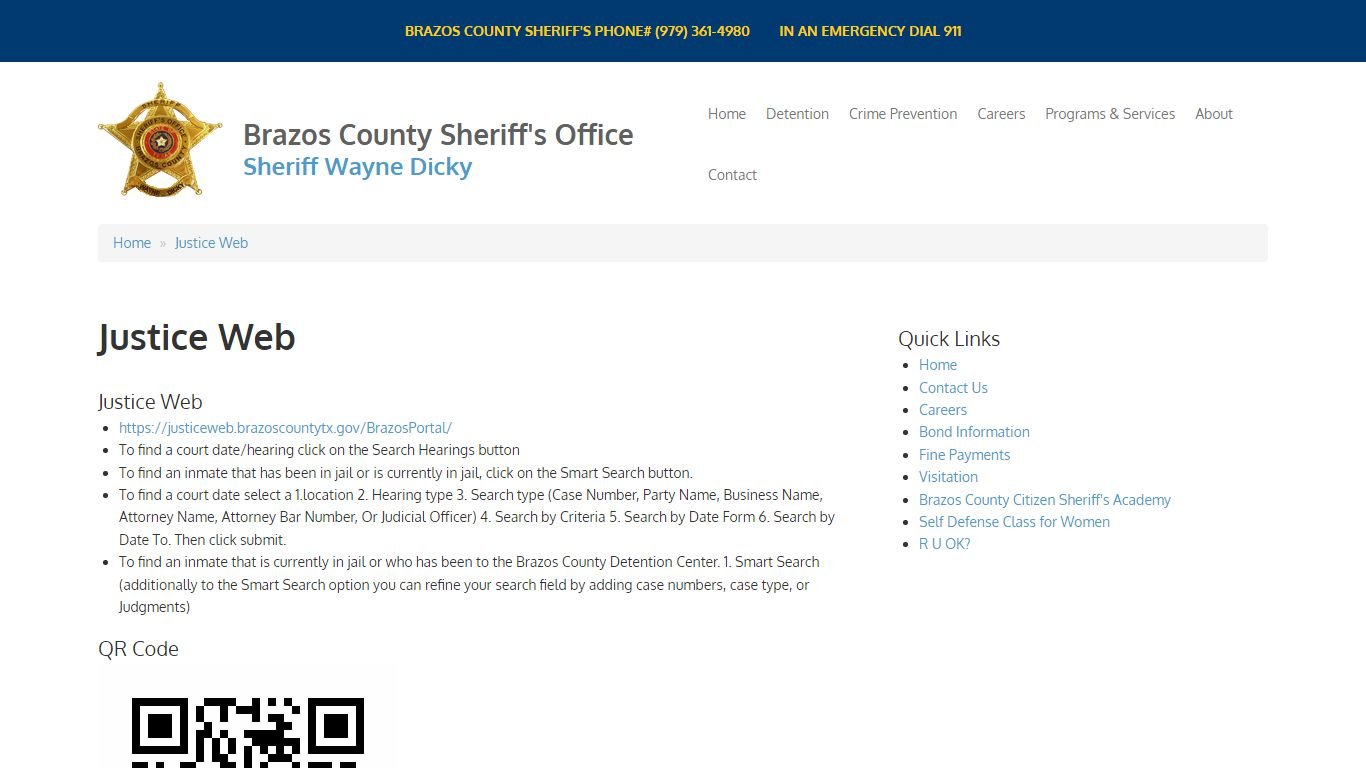 justice web brazos county